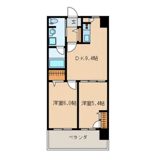 2LDKの間取り画像