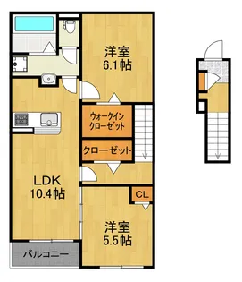 神奈川県川崎市宮前区東有馬5【アパート】の間取り