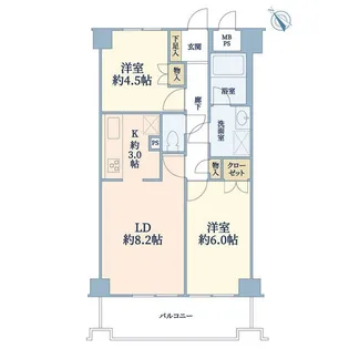 東京都新宿区余丁町【マンション】の間取り