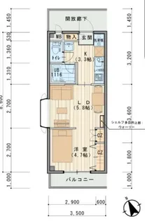 Nコート河原町【2階】の間取り