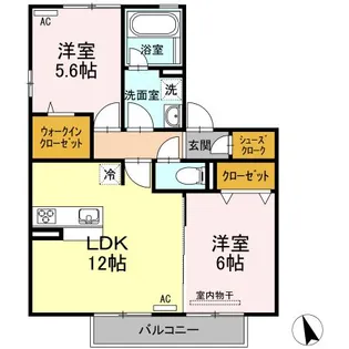 クローバーハイツ8 B棟【2階】の間取り