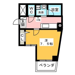 スカイコート阿由知通【4階】の間取り