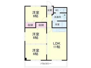 ヴェルメゾン飯尾【2階】の間取り