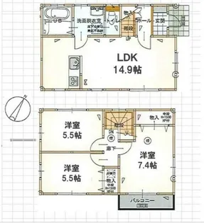 埼玉県北本市本宿6【一戸建】の間取り