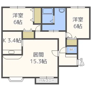北海道札幌市北区屯田七条5【アパート】の間取り