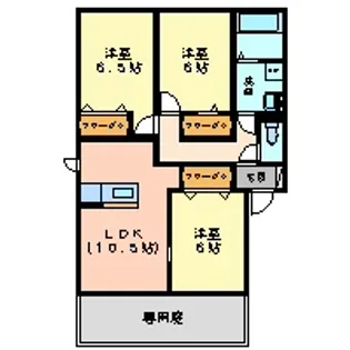 ラ・カサベルデAB【1階】の間取り