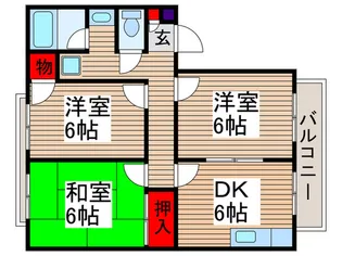 大島ハイツ【1階】の間取り