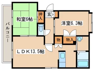 パークハイツE【4階】の間取り