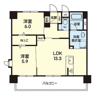 リバティハウス島崎【8階】の間取り