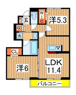 エリオス【1階】の間取り