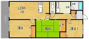 ローレルコート八戸ノ里【4階】の間取り