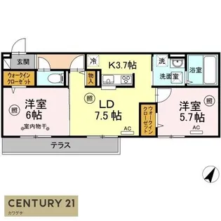 ヒルズライフB棟【1階】の間取り