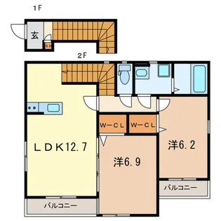 アムール カトレアヒルズ【2階】の間取り