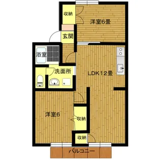 ヴァンベール鳴海B棟【1階】の間取り