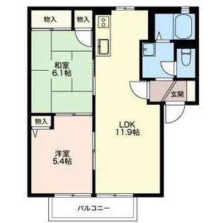 セントラルアイラ B棟【1階】の間取り