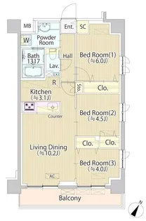 SASAZUKA TODAY【3階】の間取り