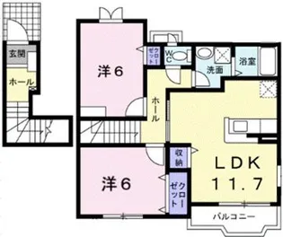 ベルグ フース【2階】の間取り