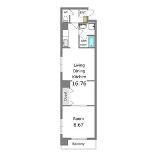 クイーンズリッチ東宿郷【8階】の間取り