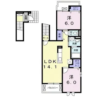 ヌーベル・ノア B【2階】の間取り