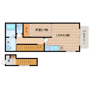 ベアドゥメゾンB【2階】の間取り