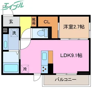 リアン ファミリオ 向陽【2階】の間取り