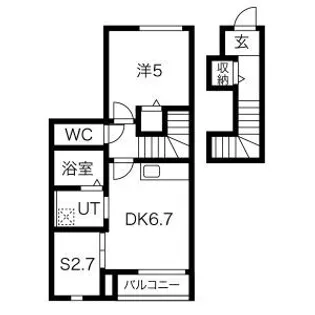 エストポミエ B棟【2階】の間取り