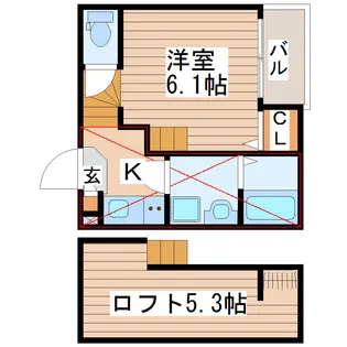 カーサセルパ【2階】の間取り