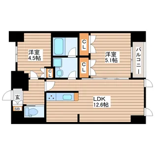 ラピスラズリ上杉【11階】の間取り