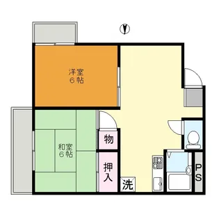 ナンブハイツ【6階】の間取り