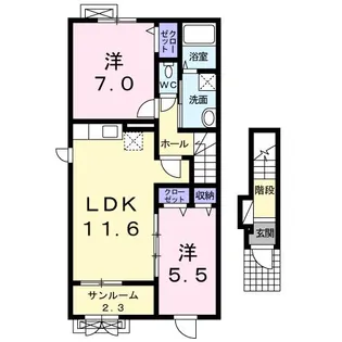 アンジュパラッツオ【2階】の間取り