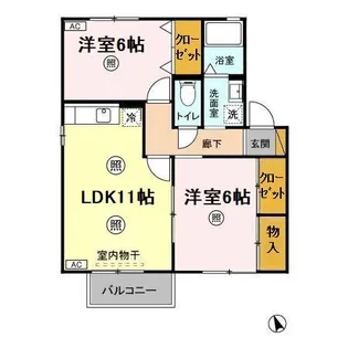 ユリウス AB【2階】の間取り