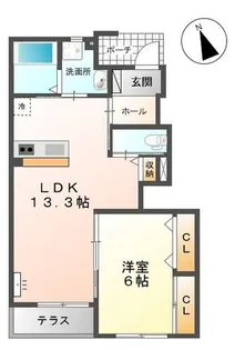 エクスグランド田中【1階】の間取り