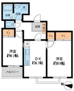 鉄飛坂マンション【3階】の間取り