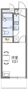 レオパレスツインハイツB【3階】の間取り