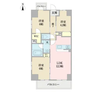 ソレイユ蘇我【7階】の間取り