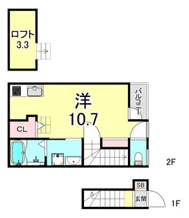あんしん+海岸通【2階】の間取り