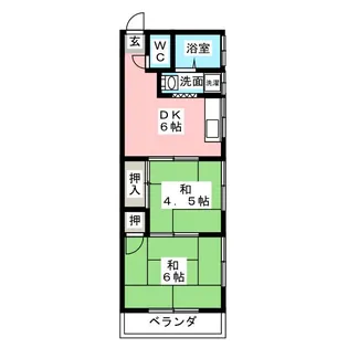 西第二コーポ【2階】の間取り