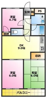 リバーサイド多摩【1階】の間取り