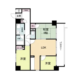第一玉造マンション【7階】の間取り
