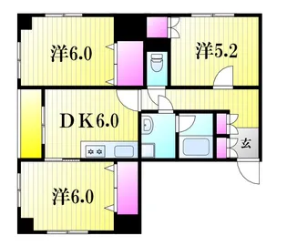 ラフォンテーン島崎【4階】の間取り