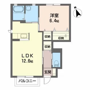 ソリアード大美林【1階】の間取り