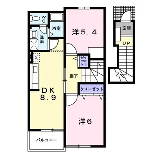 クァイエット スクェア T・M【2階】の間取り