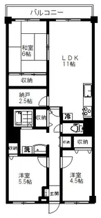 加賀町グリーンハイツ【6階】の間取り