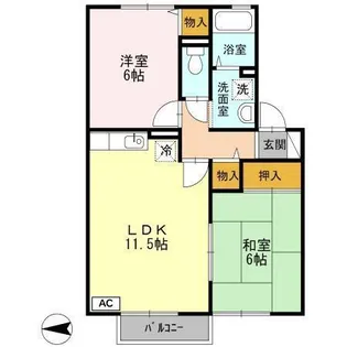 ロイヤルガーデン永田A【2階】の間取り