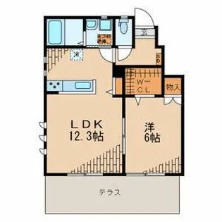 コンフォートテラスArai D【1階】の間取り