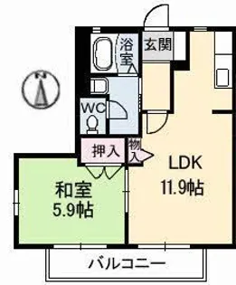 パークボナベンチャーハイツA棟【1階】の間取り