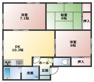 グリーンヒルズA棟【2階】の間取り