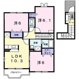 ヴィンヤード旭【2階】の間取り