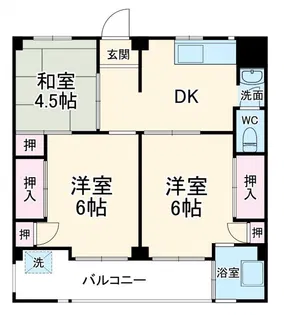 ビレッジハウス愛生1号棟【4階】の間取り