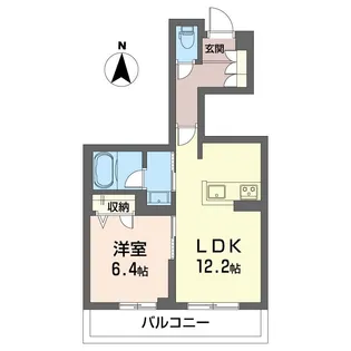 メゾンクラージュ海老名【1階】の間取り